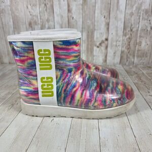UGG Classic Clear Mini Rainbow Stripe Boots Womens US 6 Colorful‎ Boots